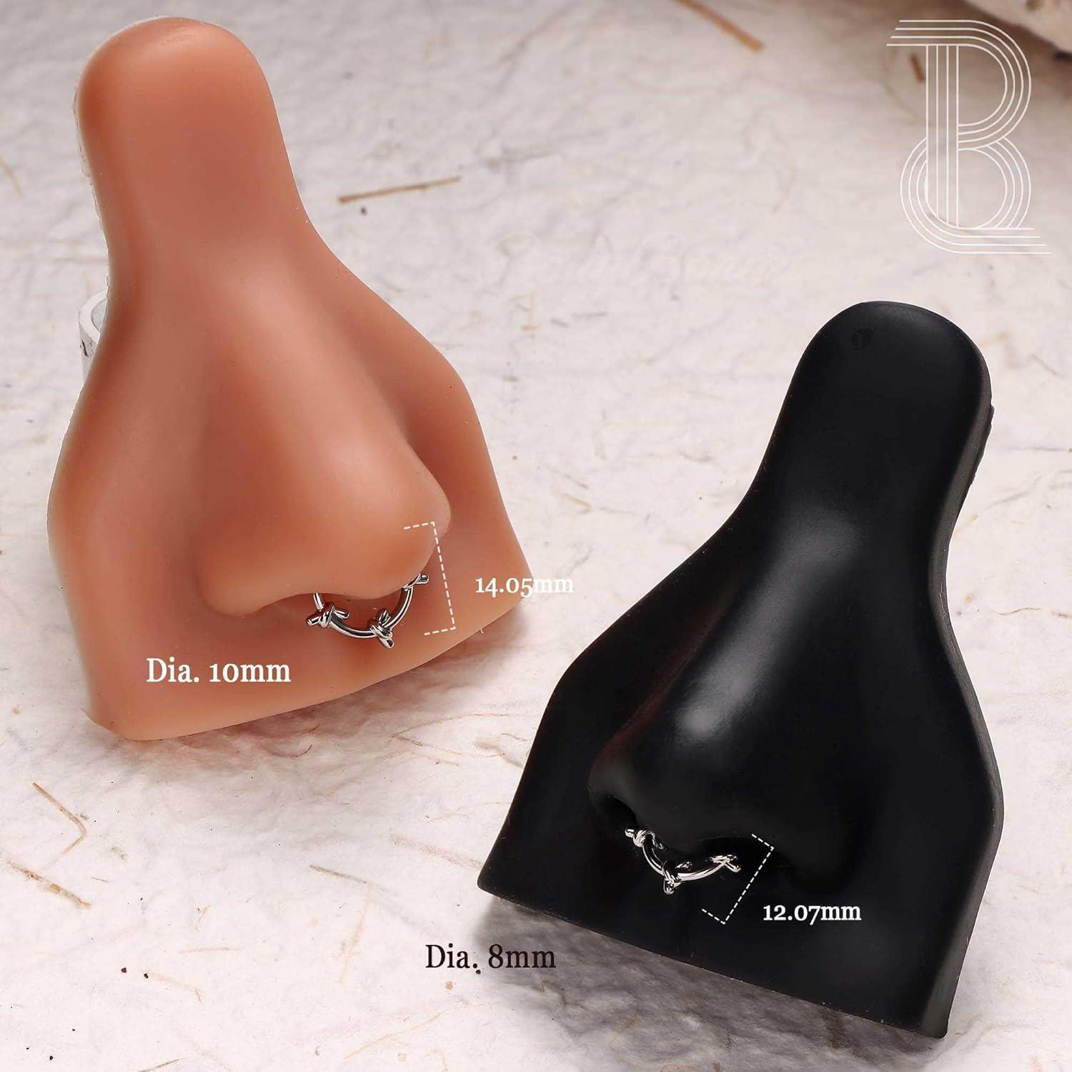 imageBodyBonita Septum Rings 16G 316L Stainless Steel Nose Rings Hoops for Women Septum Piercing Jewelry 8mm 10mmIntertwinedGoldSilver