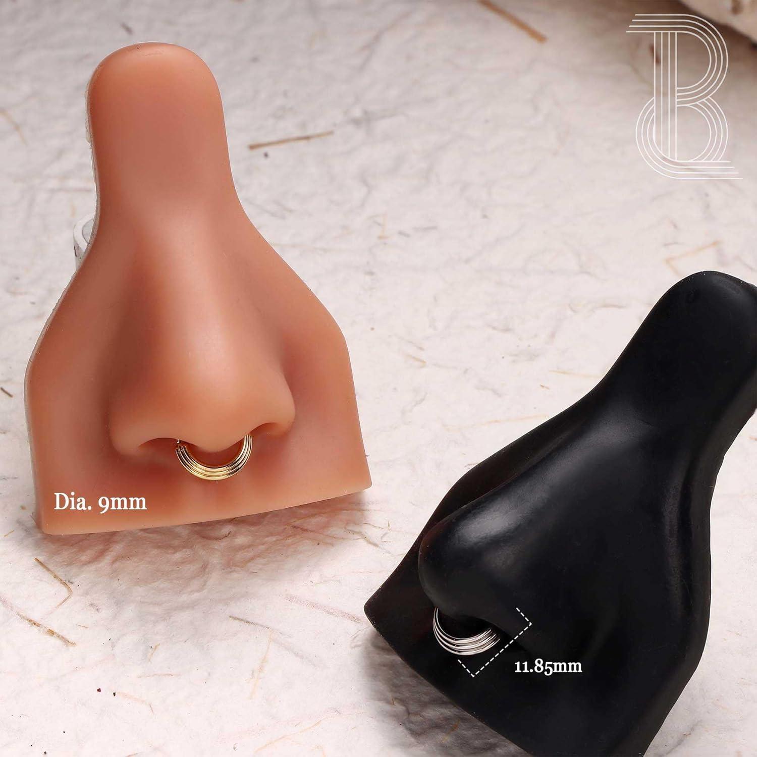 imageBodyBonita Septum Rings 16G 316L Stainless Steel Nose Rings Hoops for Women Septum Piercing Jewelry 8mm 10mmLayered HarmonyGoldSilver