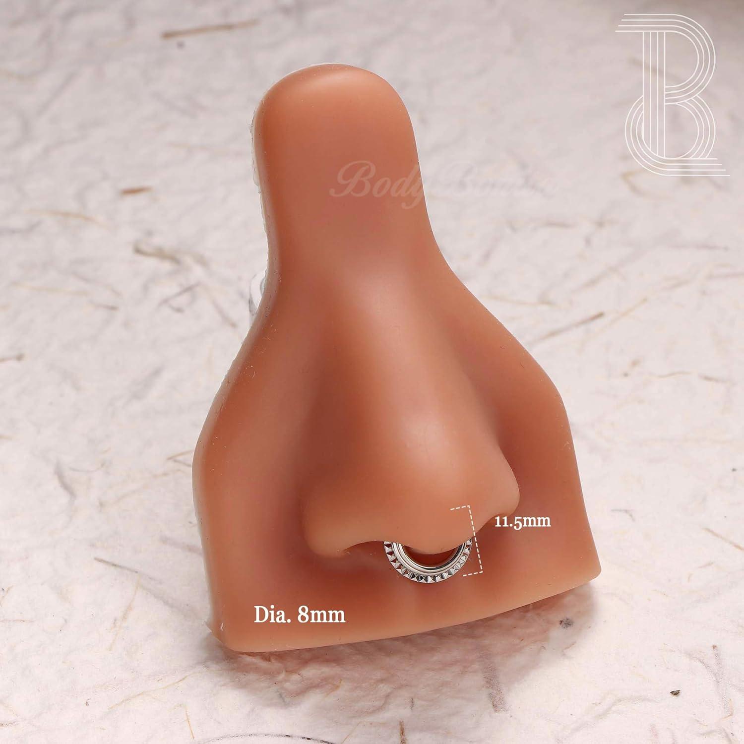 imageBodyBonita Septum Rings 16G 316L Stainless Steel Nose Rings Hoops for Women Septum Piercing Jewelry 8mm 10mmModern MajestySilver