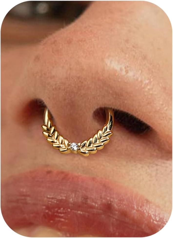 imageBodyBonita Septum Rings 16G 316L Stainless Steel Nose Rings Hoops for Women Septum Piercing Jewelry 8mm 10mmProspertiyGoldSilver