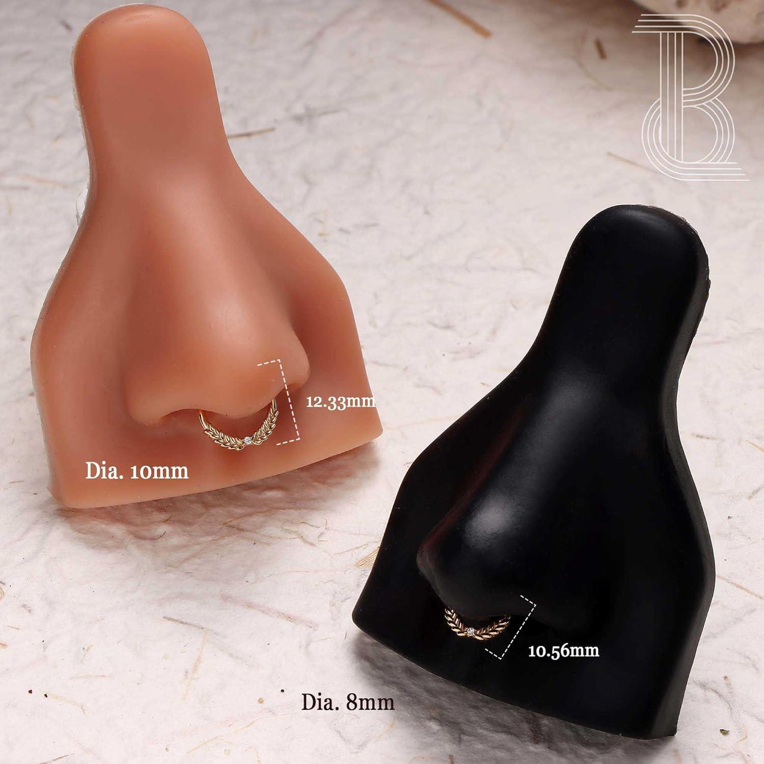 imageBodyBonita Septum Rings 16G 316L Stainless Steel Nose Rings Hoops for Women Septum Piercing Jewelry 8mm 10mmProspertiyGoldSilver