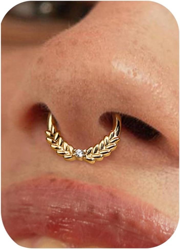 imageBodyBonita Septum Rings 16G 316L Stainless Steel Nose Rings Hoops for Women Septum Piercing Jewelry 8mm 10mmProspertiyGoldSilver