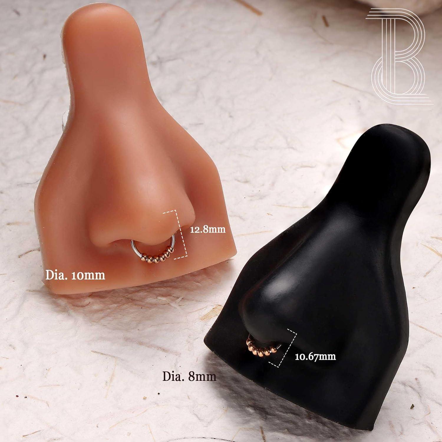 imageBodyBonita Septum Rings 16G 316L Stainless Steel Nose Rings Hoops for Women Septum Piercing Jewelry 8mm 10mmRosy OribitSilver