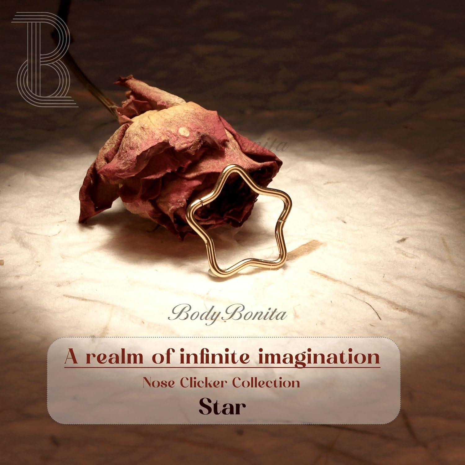 imageBodyBonita Septum Rings 16G 316L Stainless Steel Nose Rings Hoops for Women Septum Piercing Jewelry 8mm 10mmStarGoldSilver