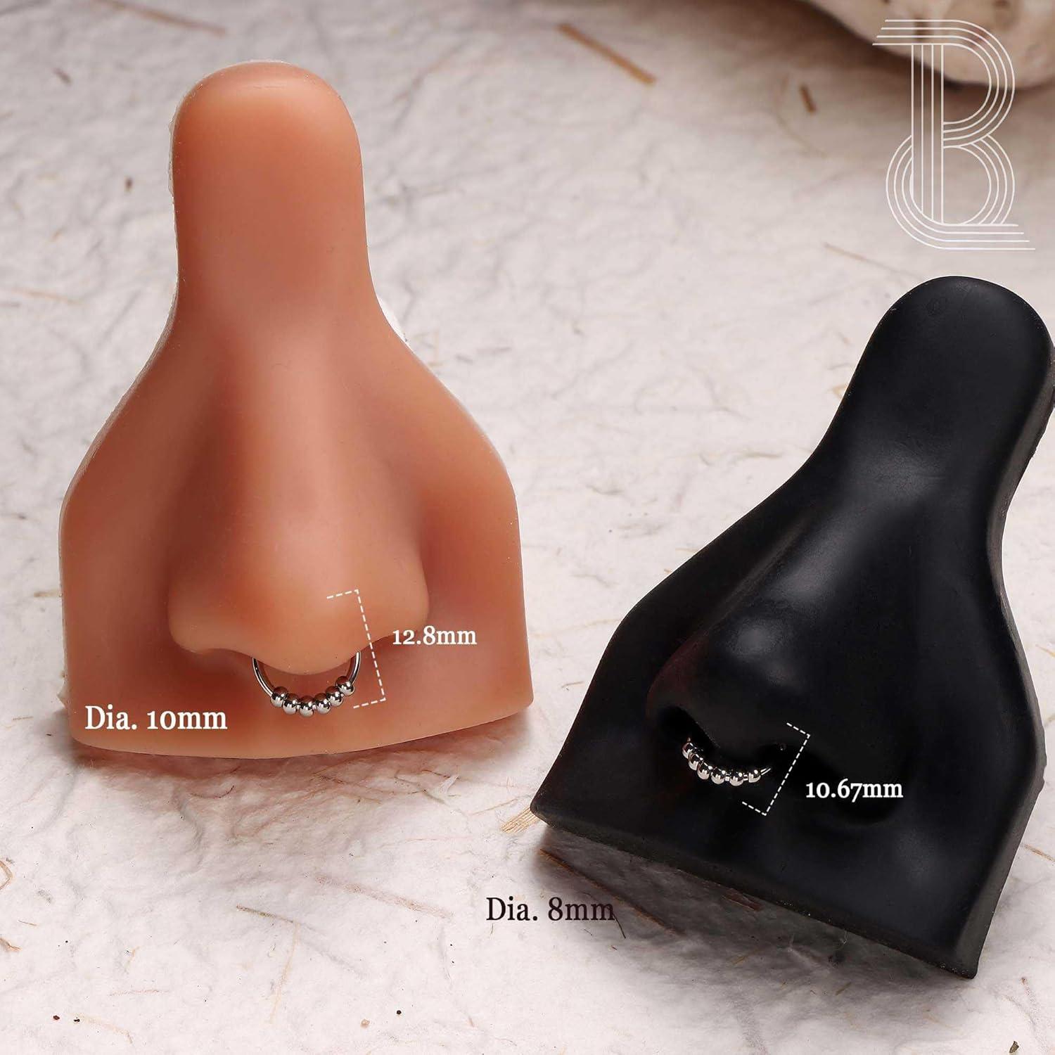 imageBodyBonita Septum Rings 16G 316L Stainless Steel Nose Rings Hoops for Women Septum Piercing Jewelry 8mm 10mmSteel OribitSilver