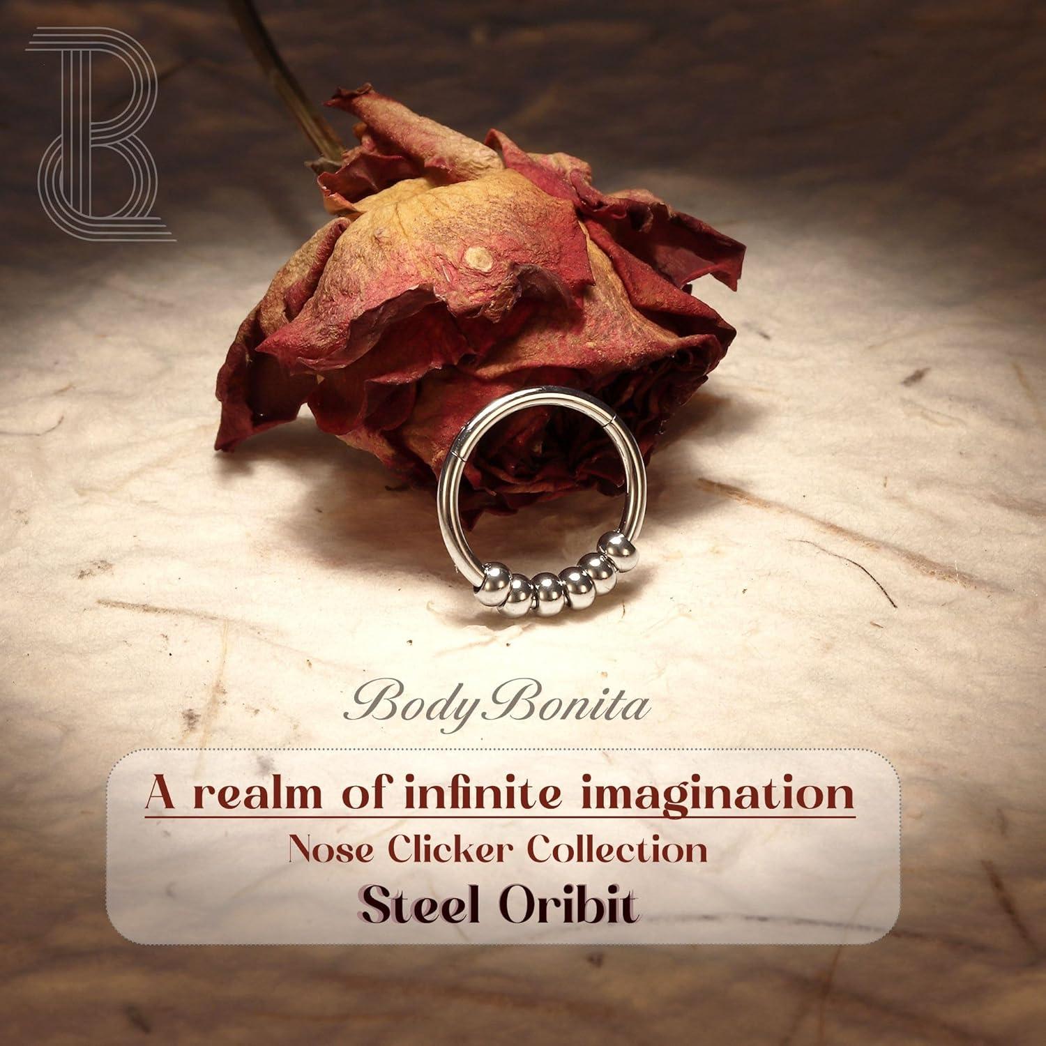 imageBodyBonita Septum Rings 16G 316L Stainless Steel Nose Rings Hoops for Women Septum Piercing Jewelry 8mm 10mmSteel OribitSilver