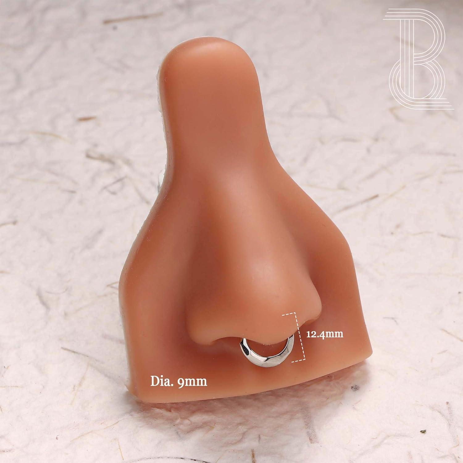 imageBodyBonita Septum Rings 16G 316L Stainless Steel Nose Rings Hoops for Women Septum Piercing Jewelry 8mm 10mmWhispering WavesSilver