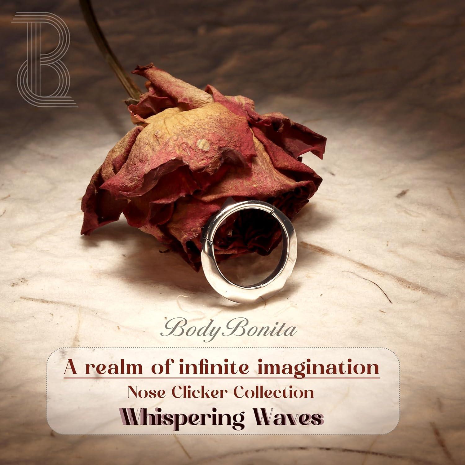 imageBodyBonita Septum Rings 16G 316L Stainless Steel Nose Rings Hoops for Women Septum Piercing Jewelry 8mm 10mmWhispering WavesSilver