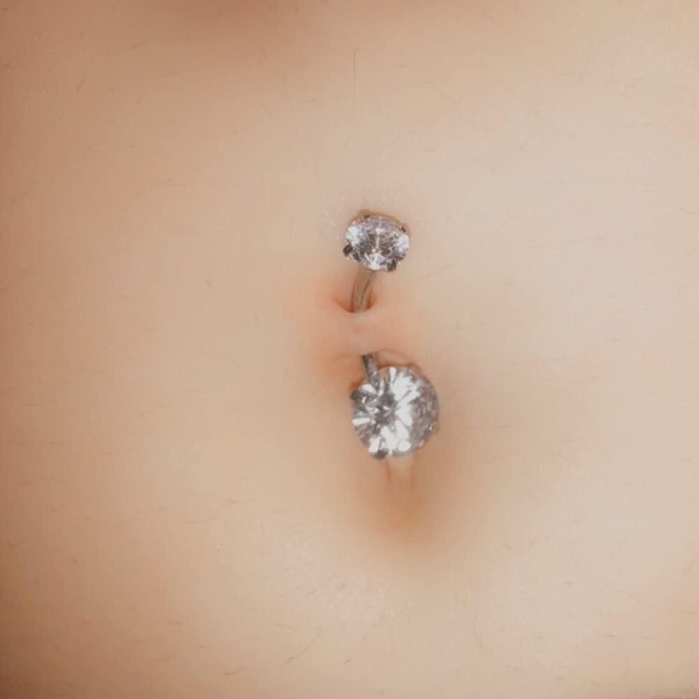 imageIncaton 14G Belly Button Ring Surgical Stainless Steel Round Cubic Zirconia Navel Barbell Belly Rings For Women 681012mm3PC ClearPurpleBlue 8mm