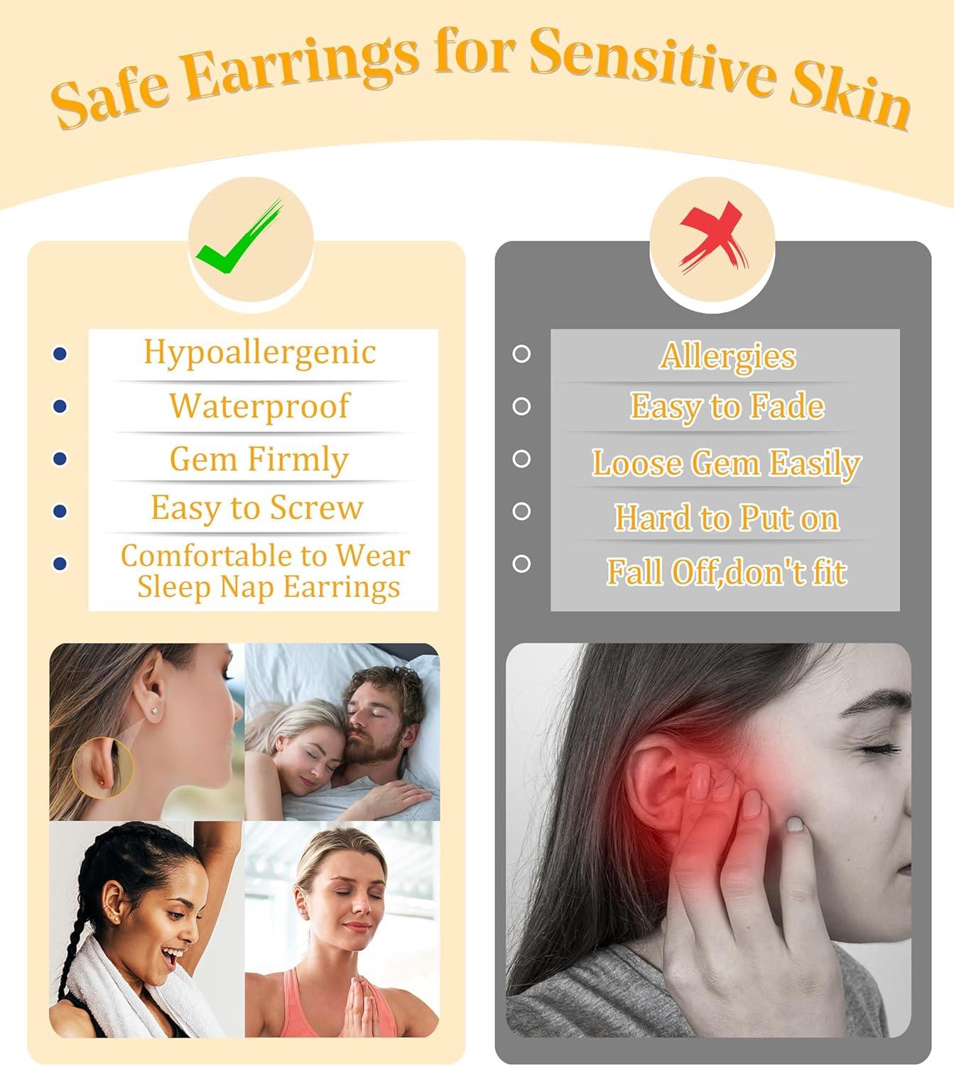 imageIncaton 20G Cartilage Piercing Jewelry Flat back Helix Earrings for Women Hypoallergenic Surgical Steel Gold Cartilage Hoop Earring Set Daith Tragus Conch Flat Back Stud EarringsGOLD