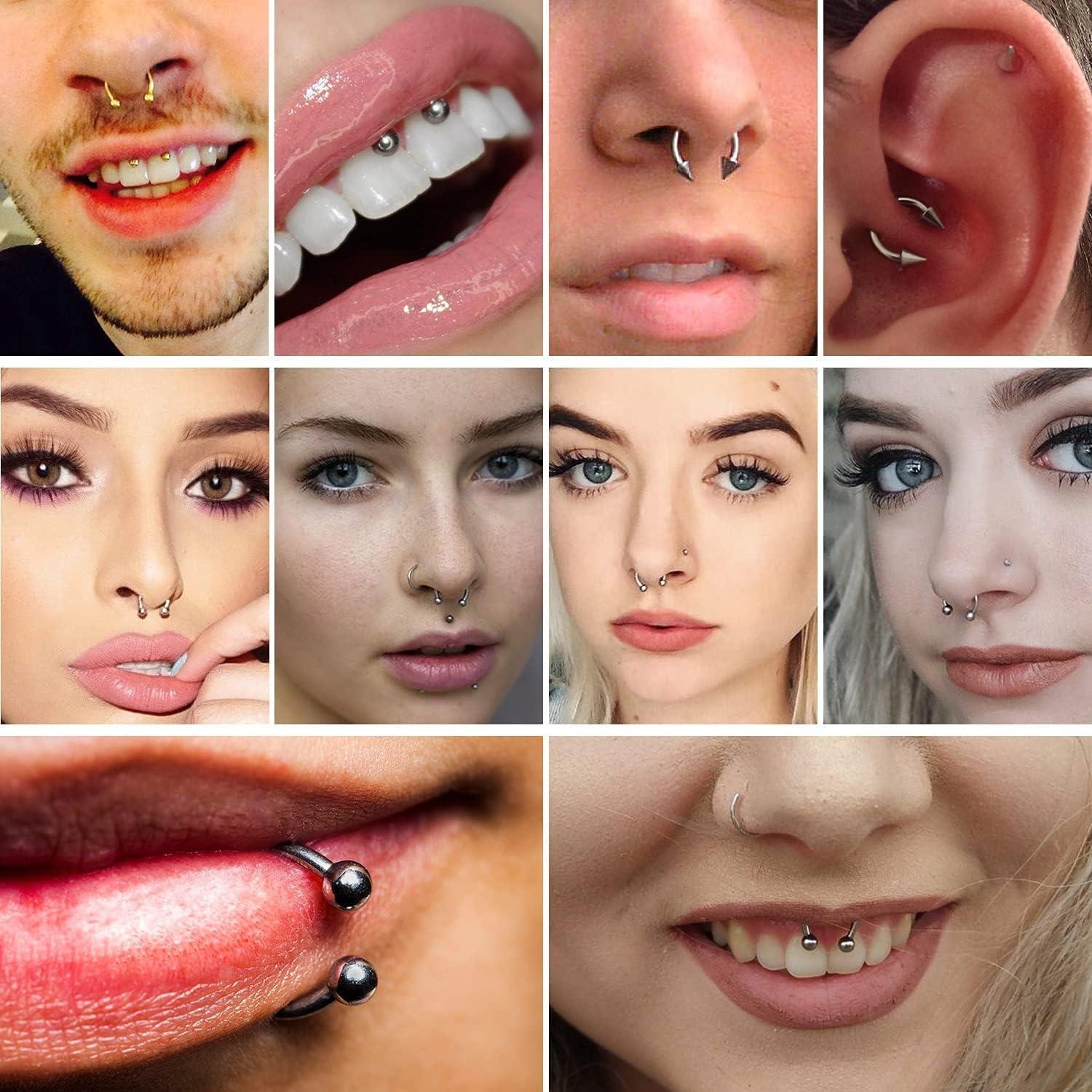 imageIncaton 20PCS 16G Surgical Steel Nose Septum Rings Piercing Jewelry Horseshoe Cartilage Helix Tragus Earring Hoop Eyebrow Lip Hoop Retainer for Women Men