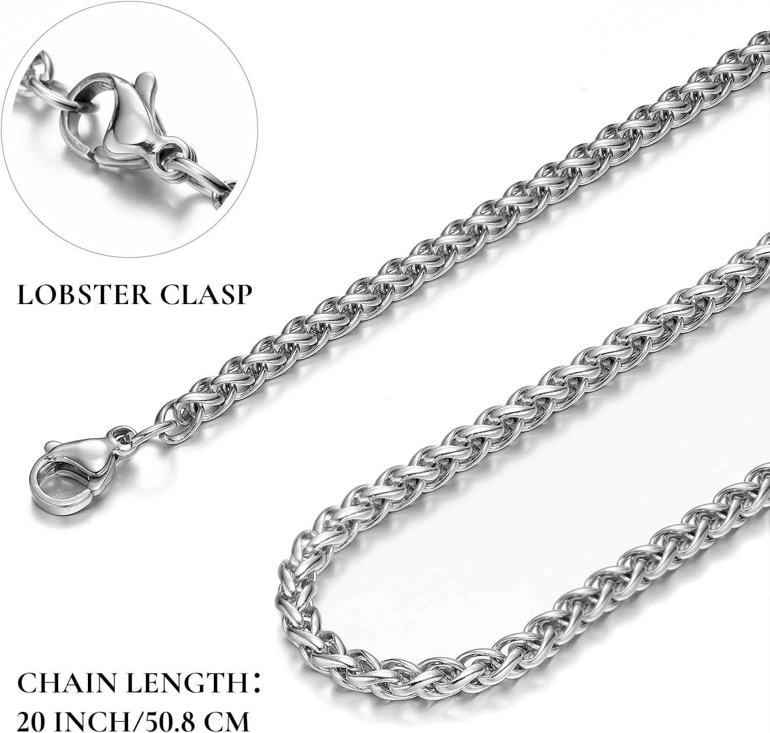 imageKing Will 20quot Stainless Steel Necklace with Two Alternative Pendants Cross PendentNational Flag Style Silver Three Ways to Wear Necklace OnlyWith PendaentWith Ring Not IncludeNational Flag