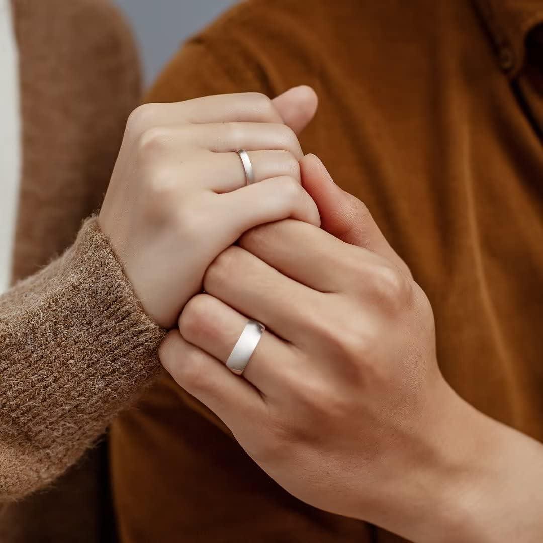 imageKing Will 316L Stainless Steel Wedding Band for Men Women28mm Width Wedding Ring in BlackSliverGold Plated Laser I Love You High Polished Dome Style Promise Ring Comfort Fit Size 415ASliverPlated7mm