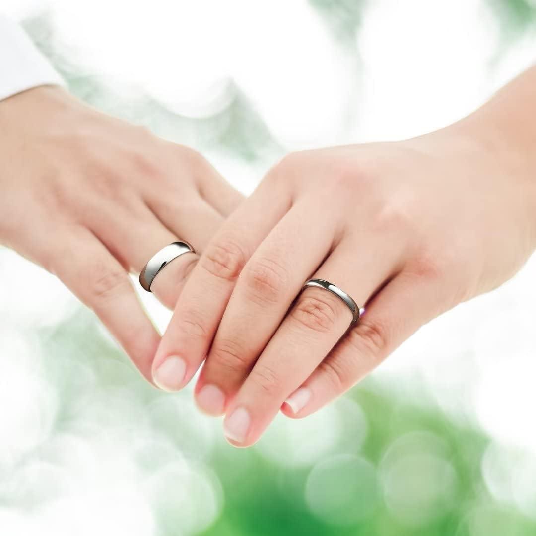 imageKing Will 316L Stainless Steel Wedding Band for Men Women28mm Width Wedding Ring in BlackSliverGold Plated Laser I Love You High Polished Dome Style Promise Ring Comfort Fit Size 415ASliverPlated3mm