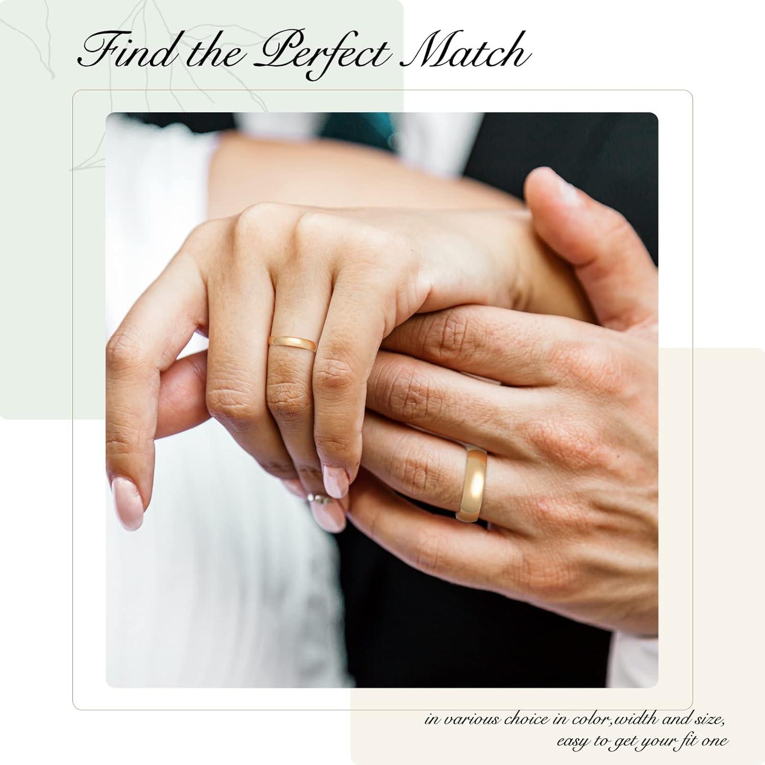 imageKing Will 316L Stainless Steel Wedding Band for Men Women28mm Width Wedding Ring in BlackSliverGold Plated Laser I Love You High Polished Dome Style Promise Ring Comfort Fit Size 415Gold6mm