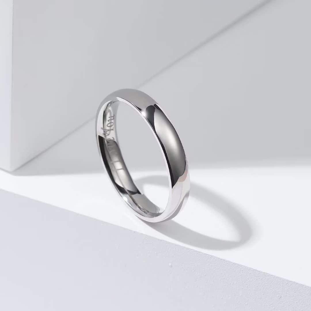 imageKing Will 316L Stainless Steel Wedding Band for Men Women28mm Width Wedding Ring in BlackSliverGold Plated Laser I Love You High Polished Dome Style Promise Ring Comfort Fit Size 415ASliverPlated4mm