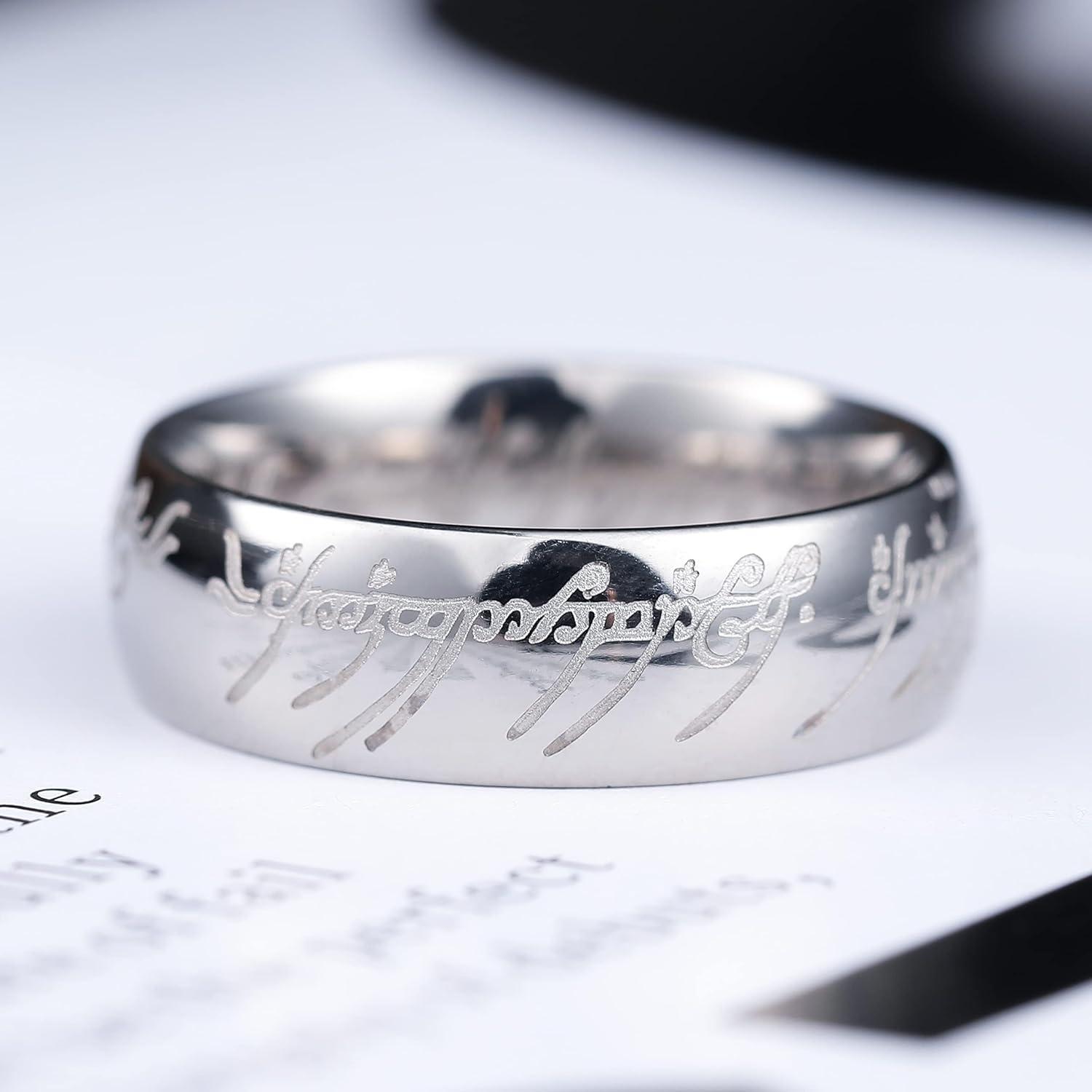 imageKing Will 316L Stainless Steel Wedding Band for Men Women8mm GoldBlackSliver Fidget Spinner Wedding Ring High Polished with Unique Pattern Design Comfort Fit Size 714BAll Sliver