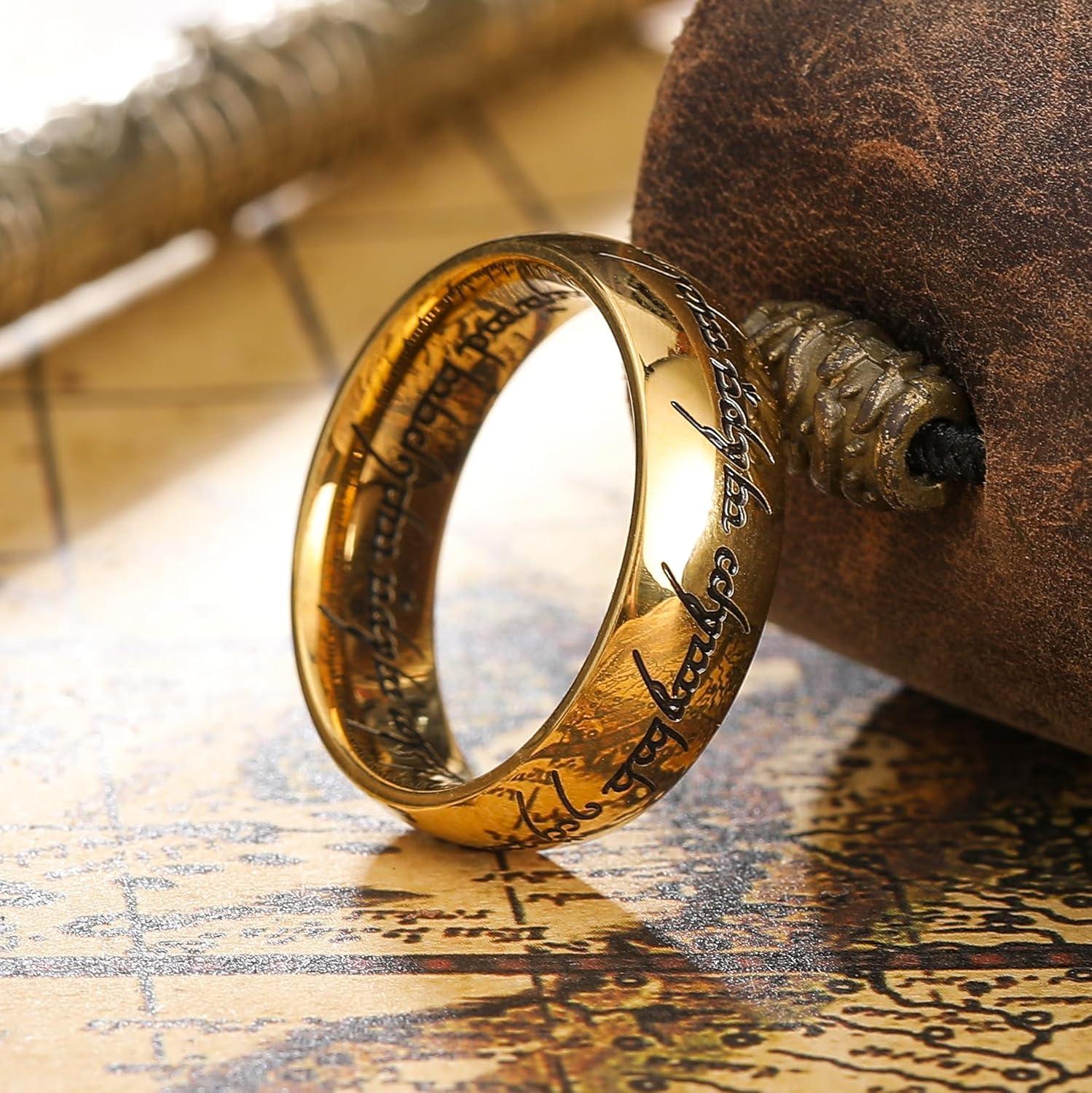 imageKing Will 316L Stainless Steel Wedding Band for Men Women8mm GoldBlackSliver Fidget Spinner Wedding Ring High Polished with Unique Pattern Design Comfort Fit Size 714BGold7MM