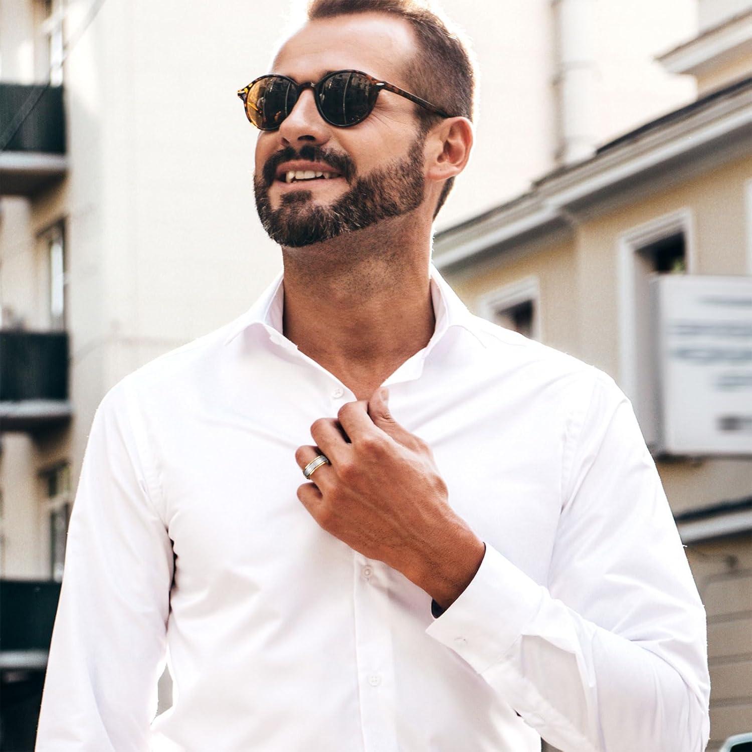 imageKing Will 8mm BlackGoldSilver Stainless Steel Ring Lords Prayer Rotatable Ring Men Wedding Band Rings Comfort Fitcross silver gold