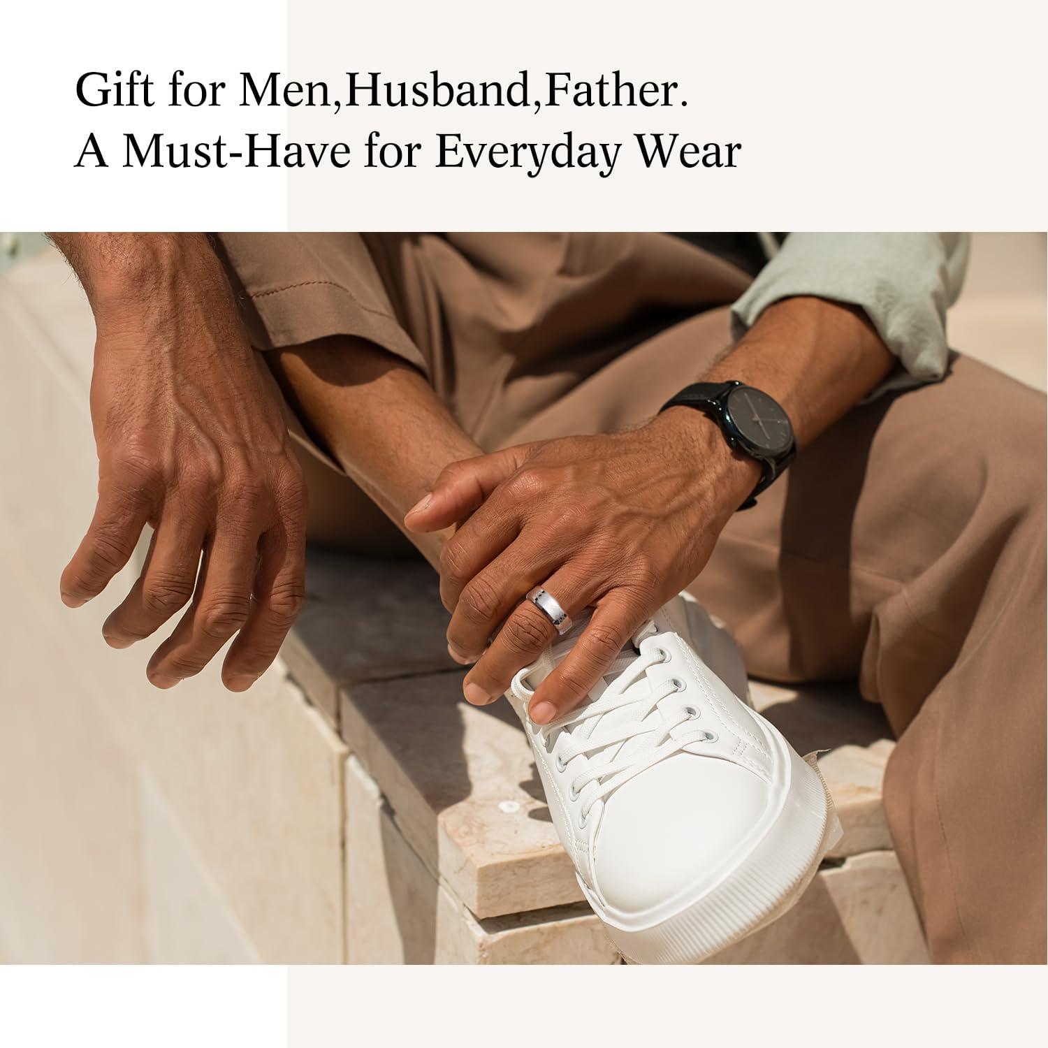 imageKing Will 8mm BlackSilverBlue Mens Tungsten Carbide Ring Laser Celtic KnotWolf HeadDragon Polish Edge Wedding Band Comfort FitSilver Wolf