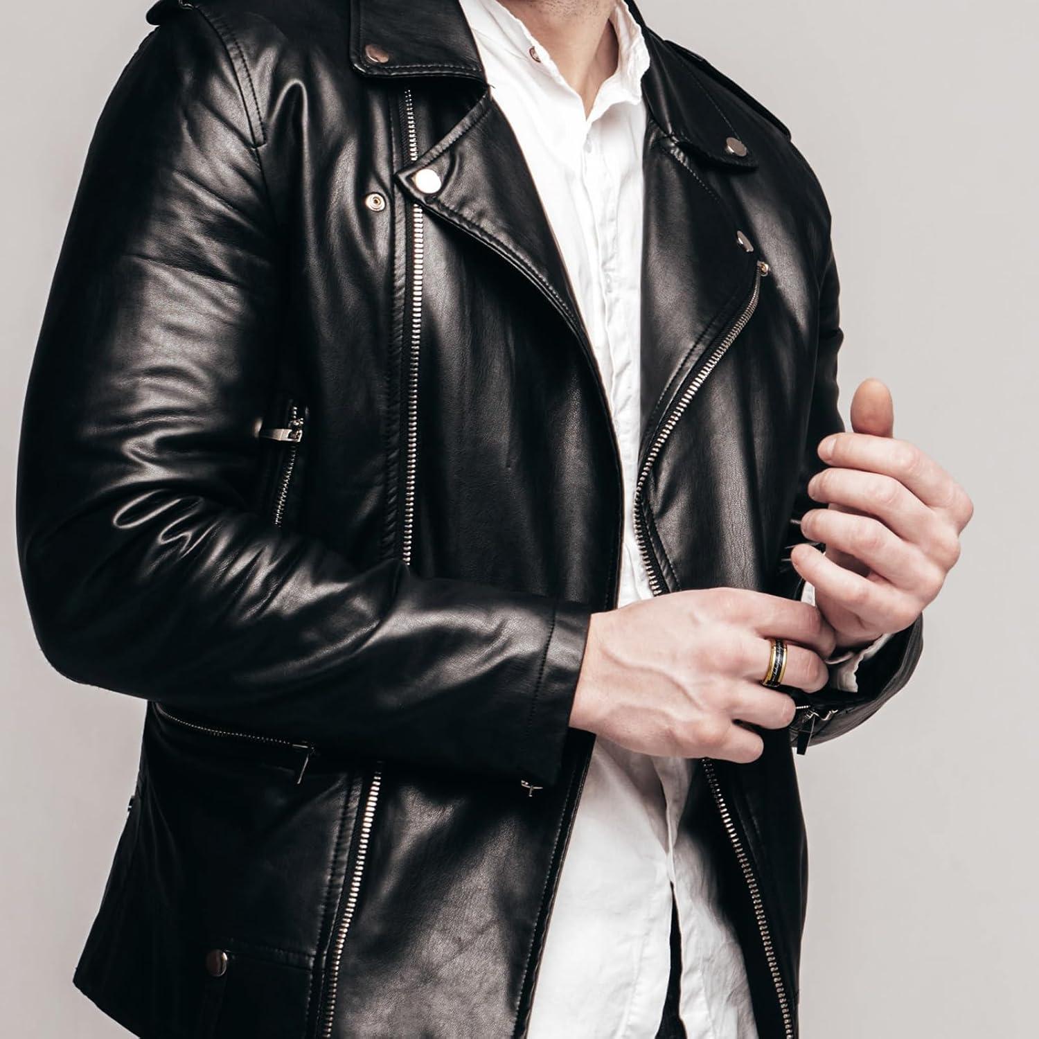 imageKing Will 8mm Tungsten Carbide Ring for Men BlackSilverGold Plated Wedding Bands High Polished Beveled Edge Comfort Fitgold black gunmetal