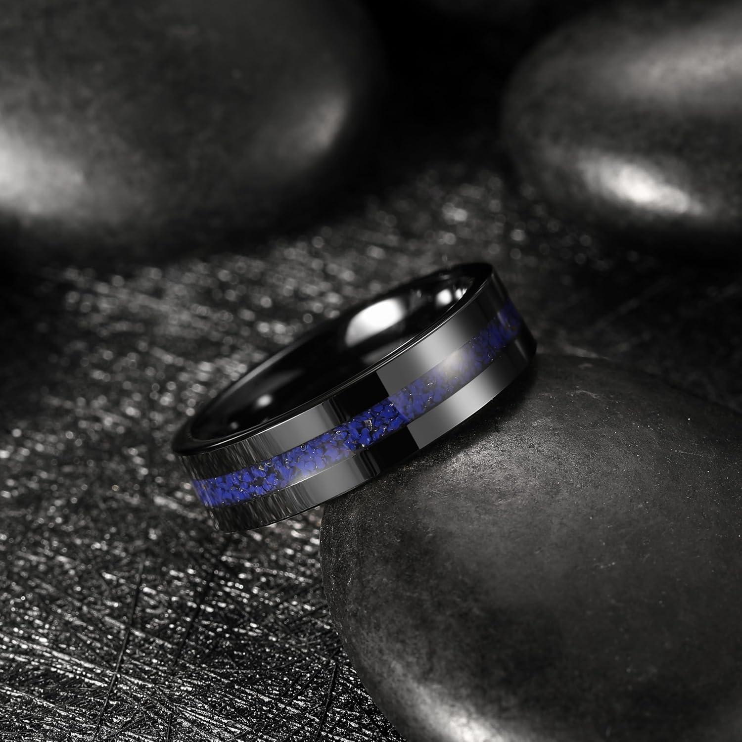 imageKing Will 8mm Wooden Wedding Band Celtic Deer Mens Rings Engagement Ring Anniversary Couple Bands Set Comfort Fit Size 614Black6mm