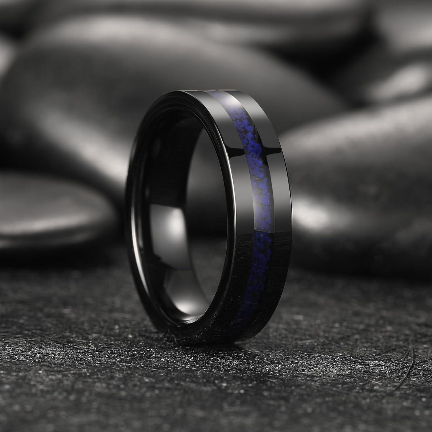 imageKing Will 8mm Wooden Wedding Band Celtic Deer Mens Rings Engagement Ring Anniversary Couple Bands Set Comfort Fit Size 614Black6mm