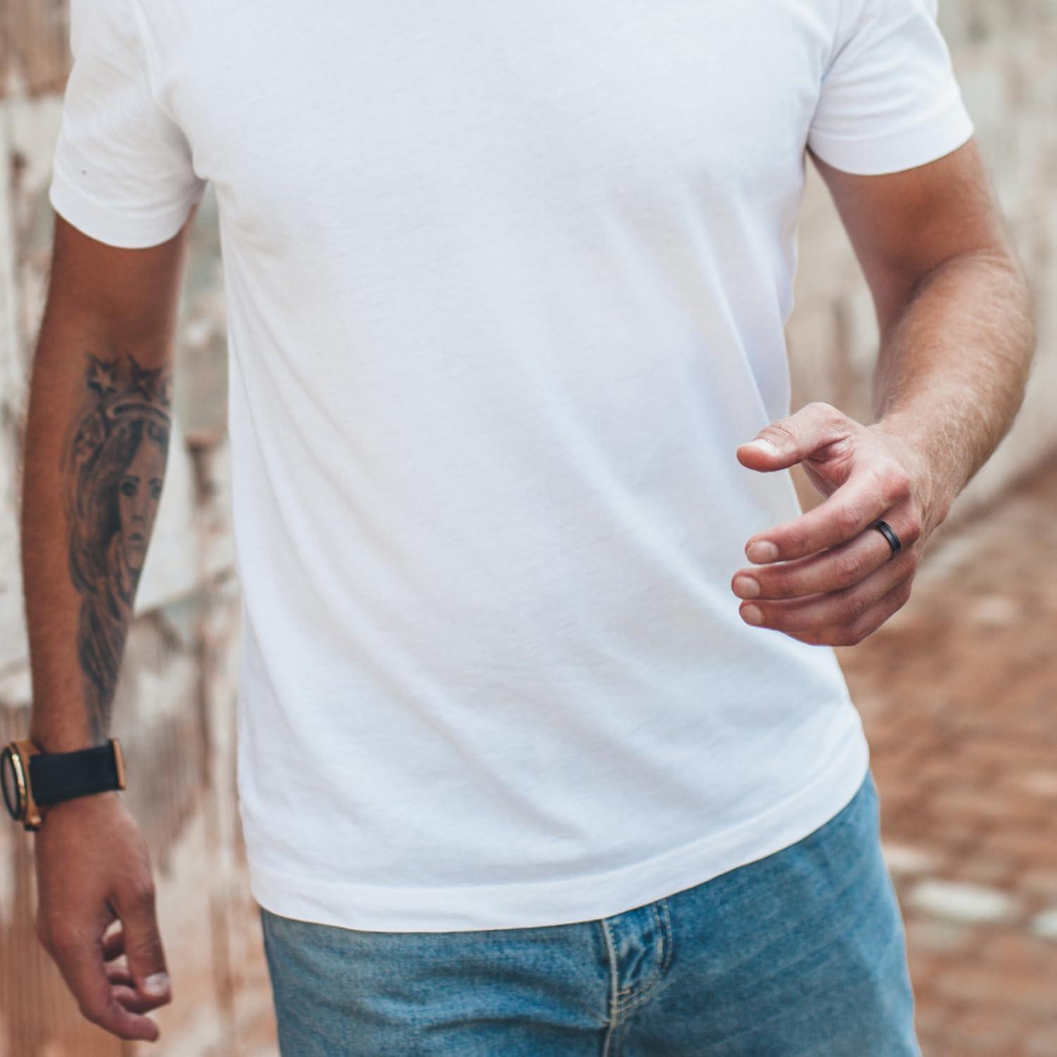 imageKing Will 8mm Wooden Wedding Band Celtic Deer Mens Rings Engagement Ring Anniversary Couple Bands Set Comfort Fit Size 614Black6mm