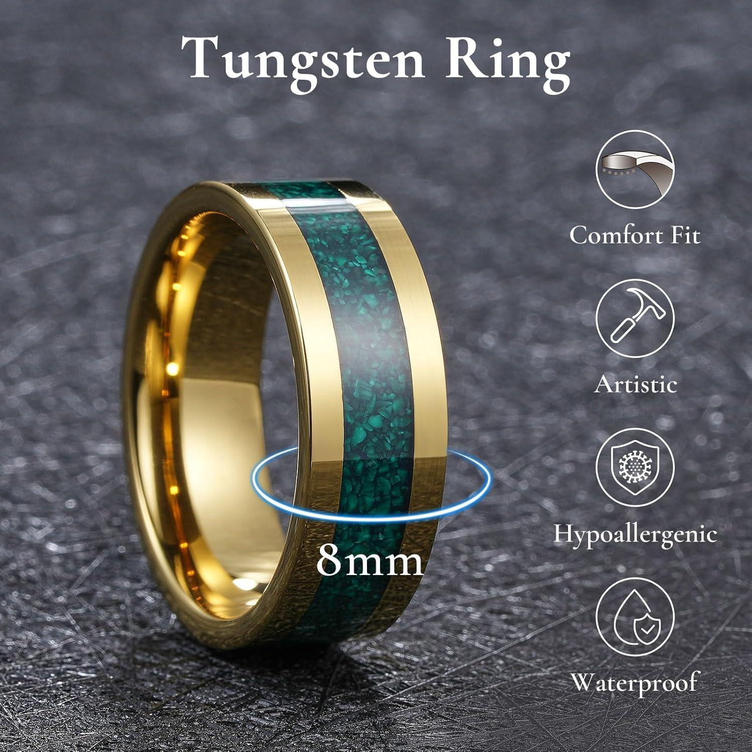 imageKing Will 8mm Wooden Wedding Band Celtic Deer Mens Rings Engagement Ring Anniversary Couple Bands Set Comfort Fit Size 614Gold8mm