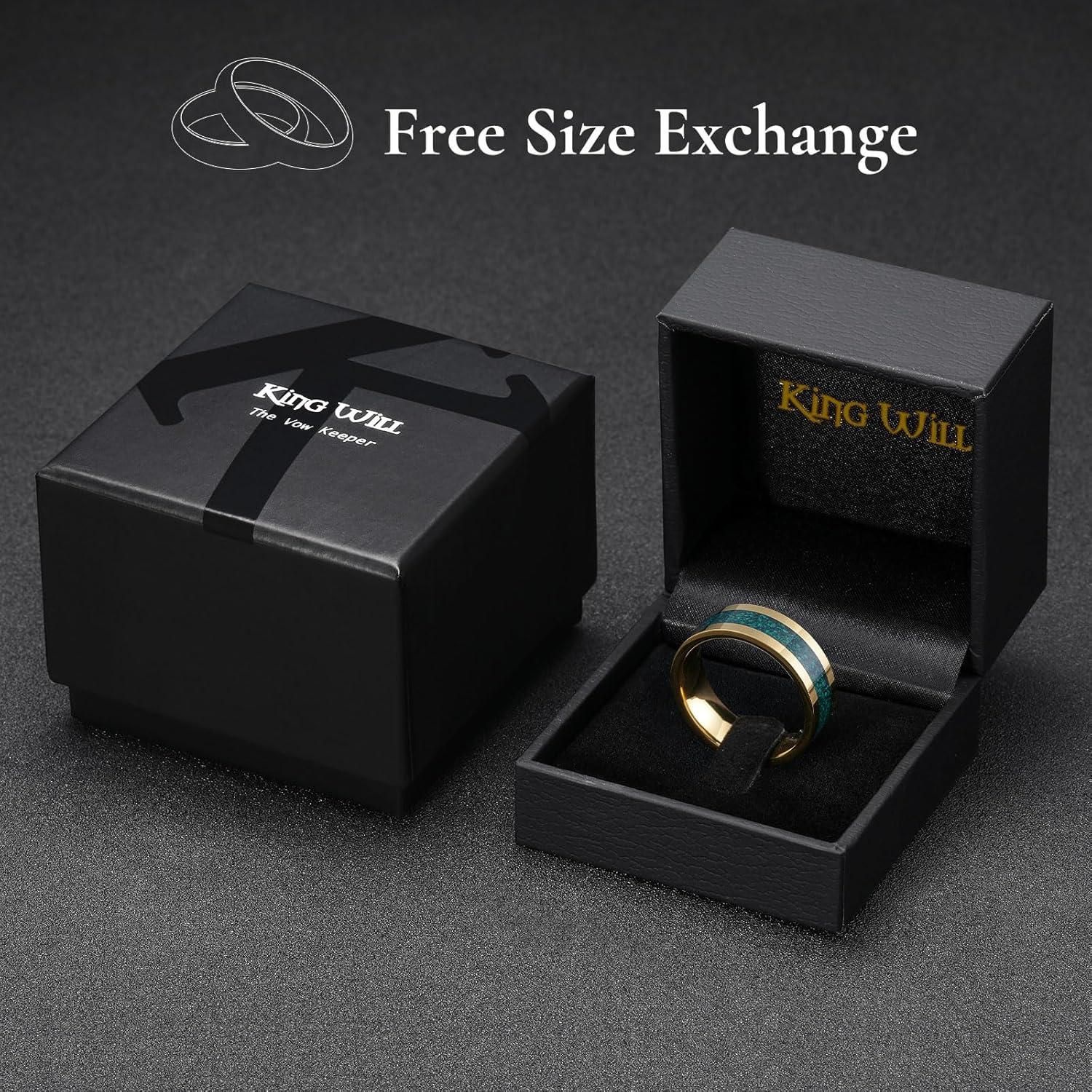 imageKing Will 8mm Wooden Wedding Band Celtic Deer Mens Rings Engagement Ring Anniversary Couple Bands Set Comfort Fit Size 614Gold8mm