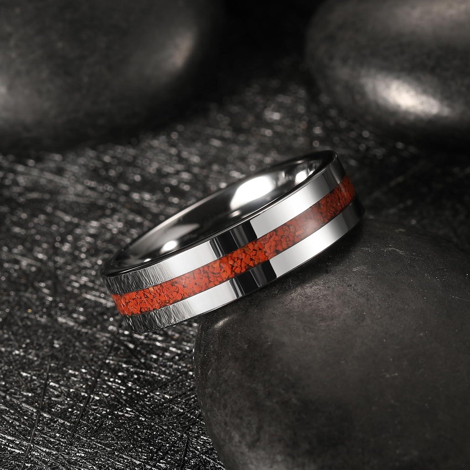 imageKing Will 8mm Wooden Wedding Band Celtic Deer Mens Rings Engagement Ring Anniversary Couple Bands Set Comfort Fit Size 614Gunmetal6mm