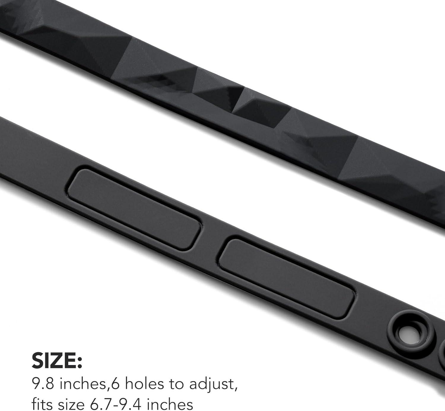 imageKing Will Adjustable Silicone Bracelet for Men 10quotquot Breathable Rubber Wristband Designed with LightingSquares BlackGreyBlack Squares