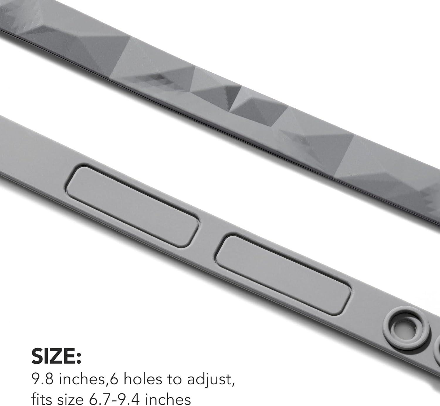 imageKing Will Adjustable Silicone Bracelet for Men 10quotquot Breathable Rubber Wristband Designed with LightingSquares BlackGreyGrey Squares