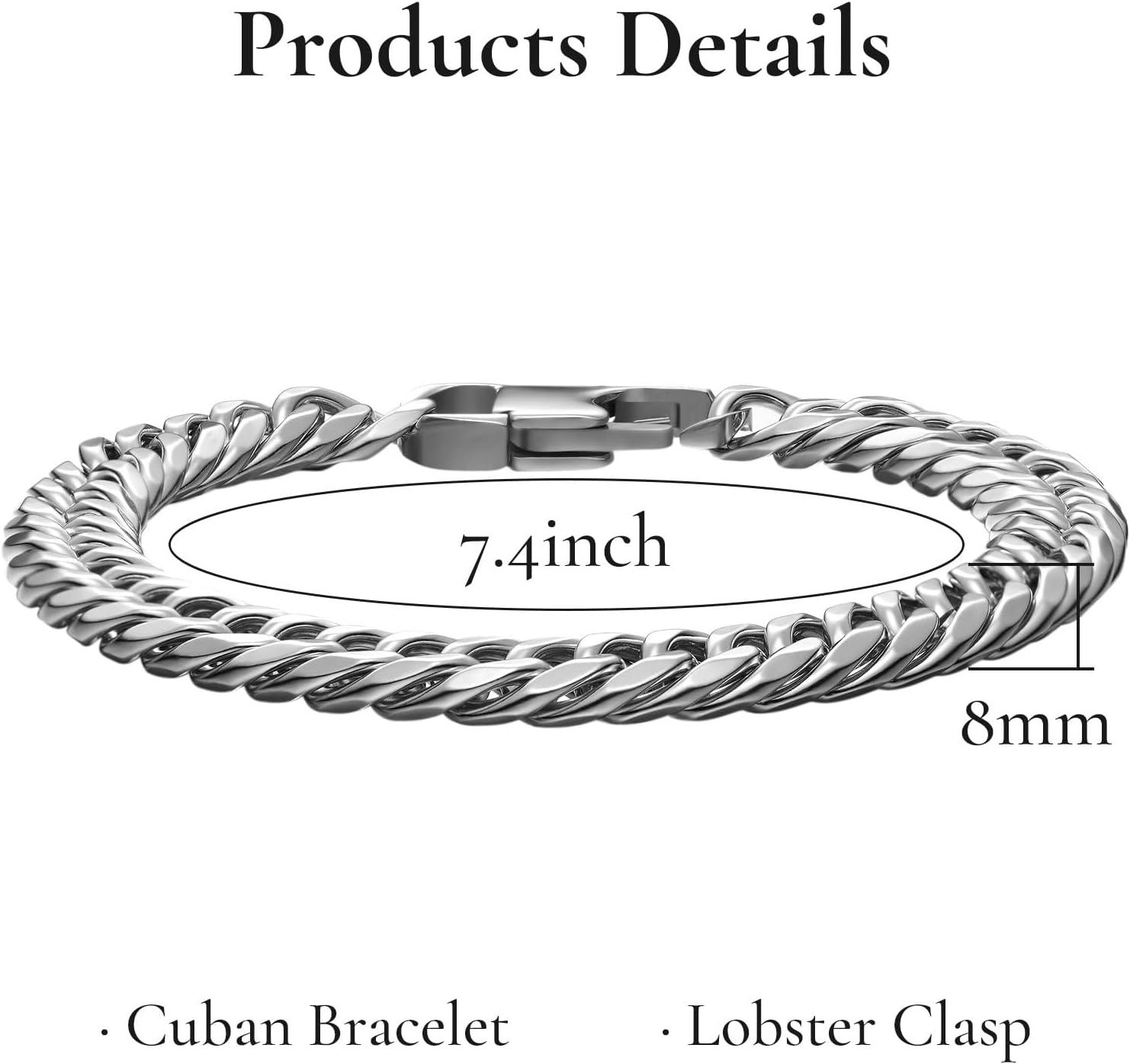 imageKing Will Adjustable Silicone Bracelet for Men 10quotquot Breathable Rubber Wristband Designed with LightingSquares BlackGreySilver