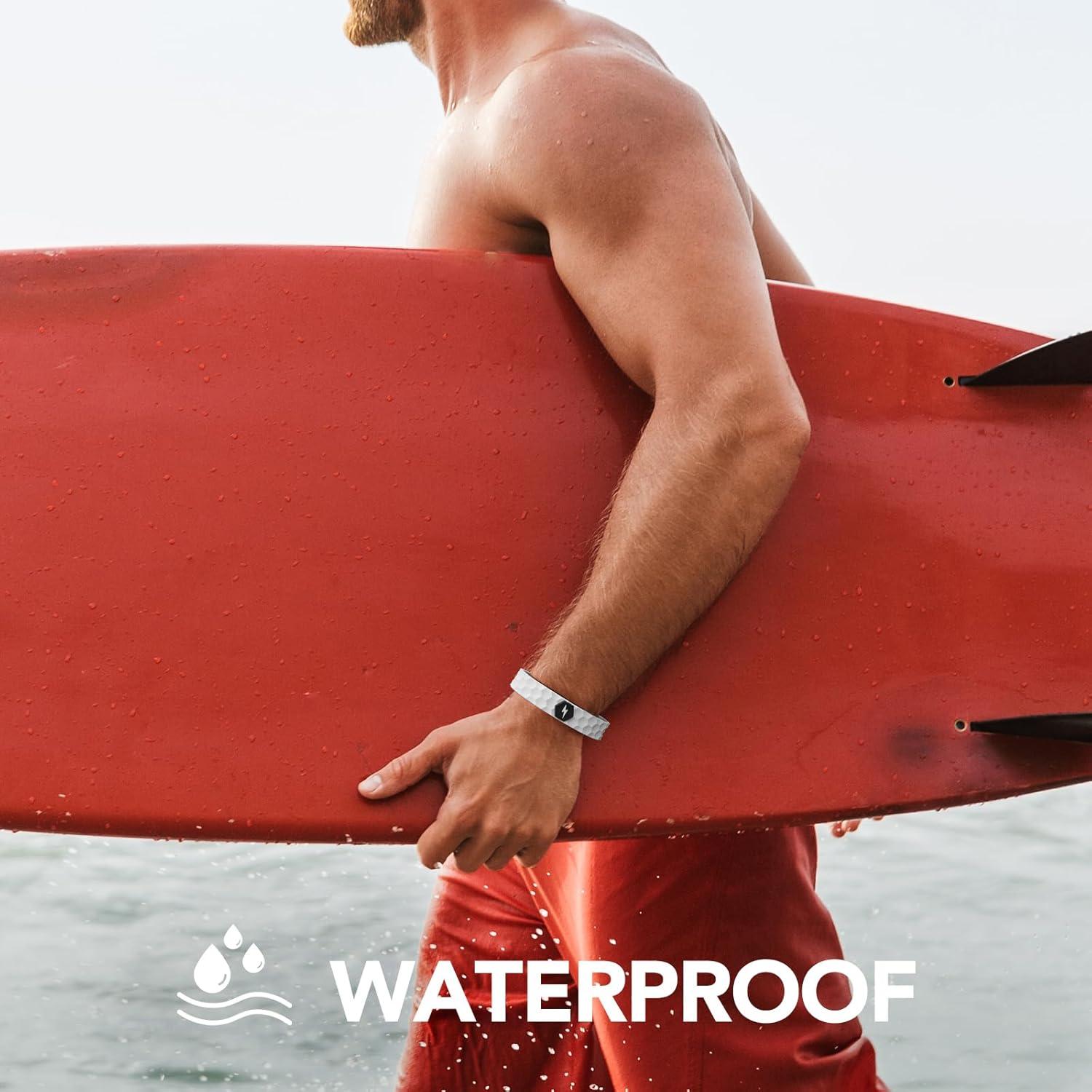 imageKing Will Adjustable Silicone Bracelet for Men 10quotquot Breathable Rubber Wristband Designed with LightingSquares BlackGreyWhite Rhombus