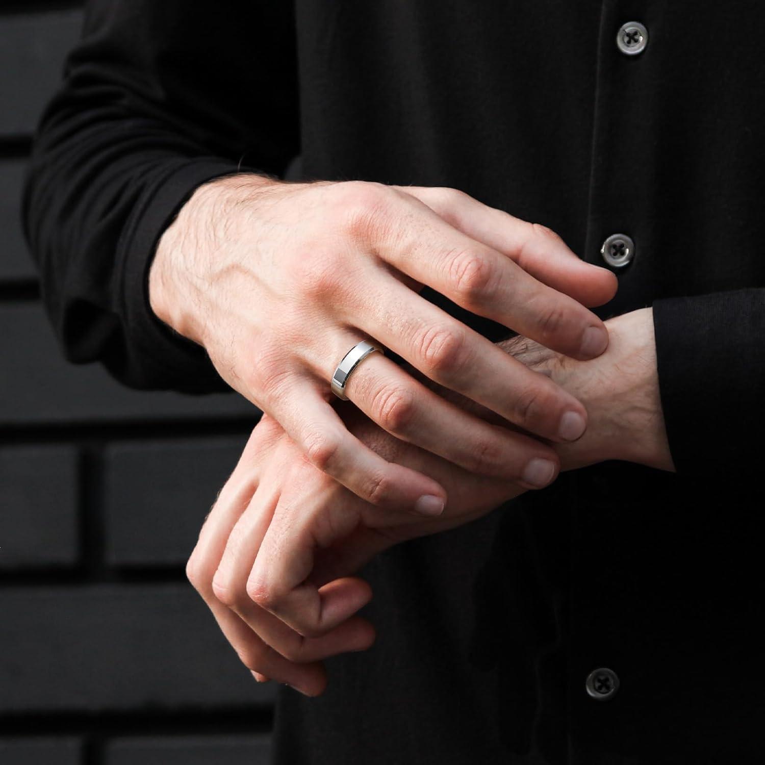 imageKing Will BASIC Men Women 4mm5mm6mm7mm8mm Tungsten Rings Polished Wedding Band Engagement Anniversary Band Comfort Fit4mm