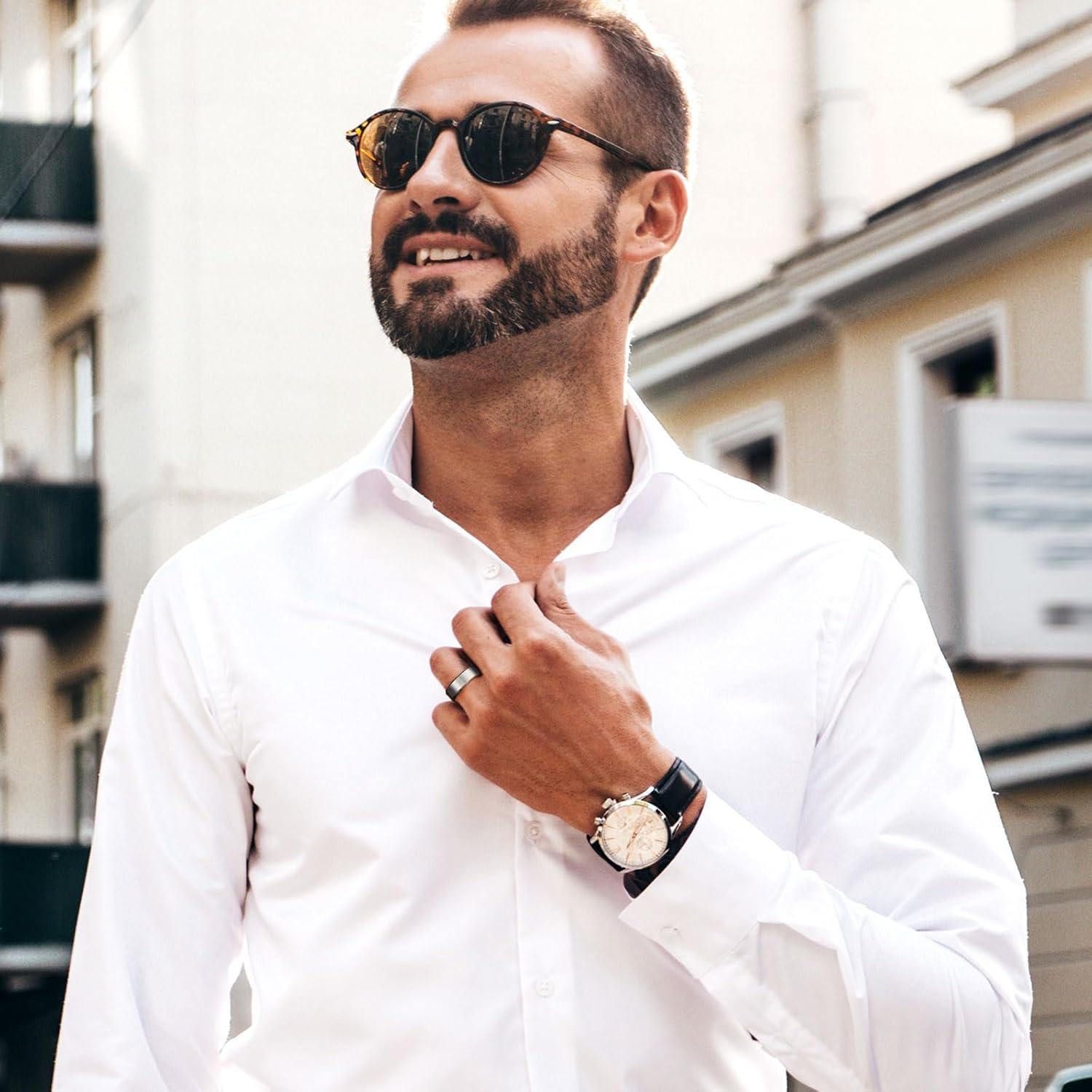 imageKing Will BASIC Men Women 4mm5mm6mm7mm8mm Tungsten Rings Polished Wedding Band Engagement Anniversary Band Comfort FitGunmetal 8mm