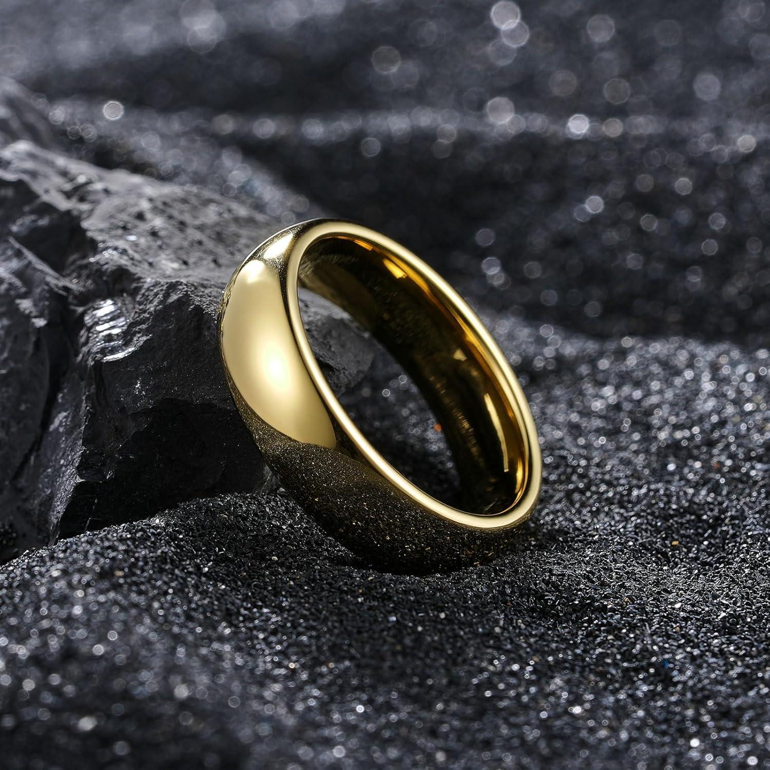 imageKing Will Ceramic Wedding Band for Men Women68mm Width Black ampamp White with Multi Style Design Promise Rings Comfort Fit Size 714gold6mm