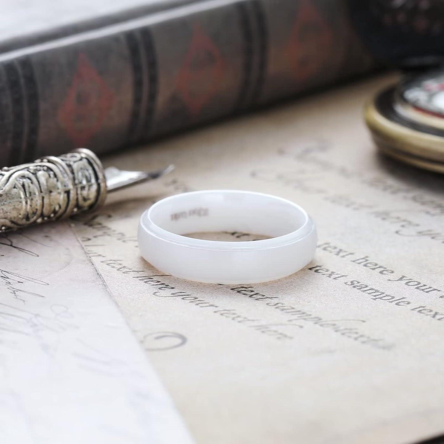 imageKing Will Ceramic Wedding Band for Men Women68mm Width Black ampamp White with Multi Style Design Promise Rings Comfort Fit Size 714white6mm