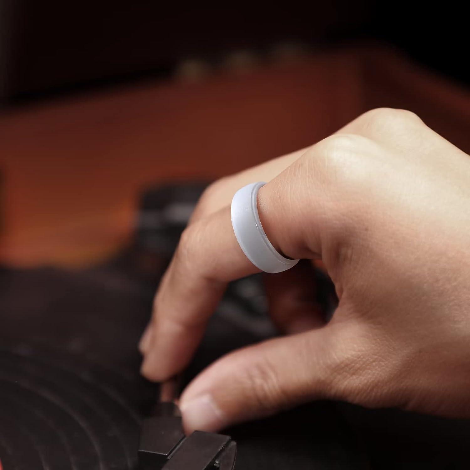 imageKing Will Ceramic Wedding Band for Men Women68mm Width Black ampamp White with Multi Style Design Promise Rings Comfort Fit Size 714white8mm