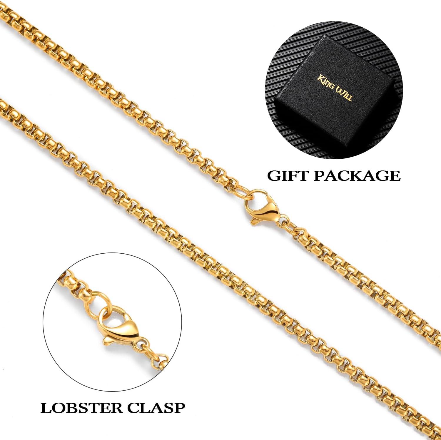 imageKing Will Cuban Chain for Men and Women 40mm Stainless Steel Mens Gold Chain Hip Hop Link NecklaceBGold30mm