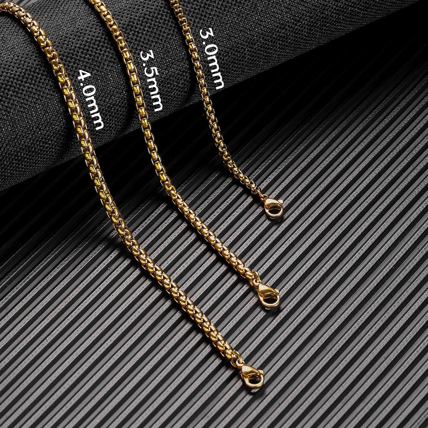 imageKing Will Cuban Chain for Men and Women 40mm Stainless Steel Mens Gold Chain Hip Hop Link NecklaceBGold40mm