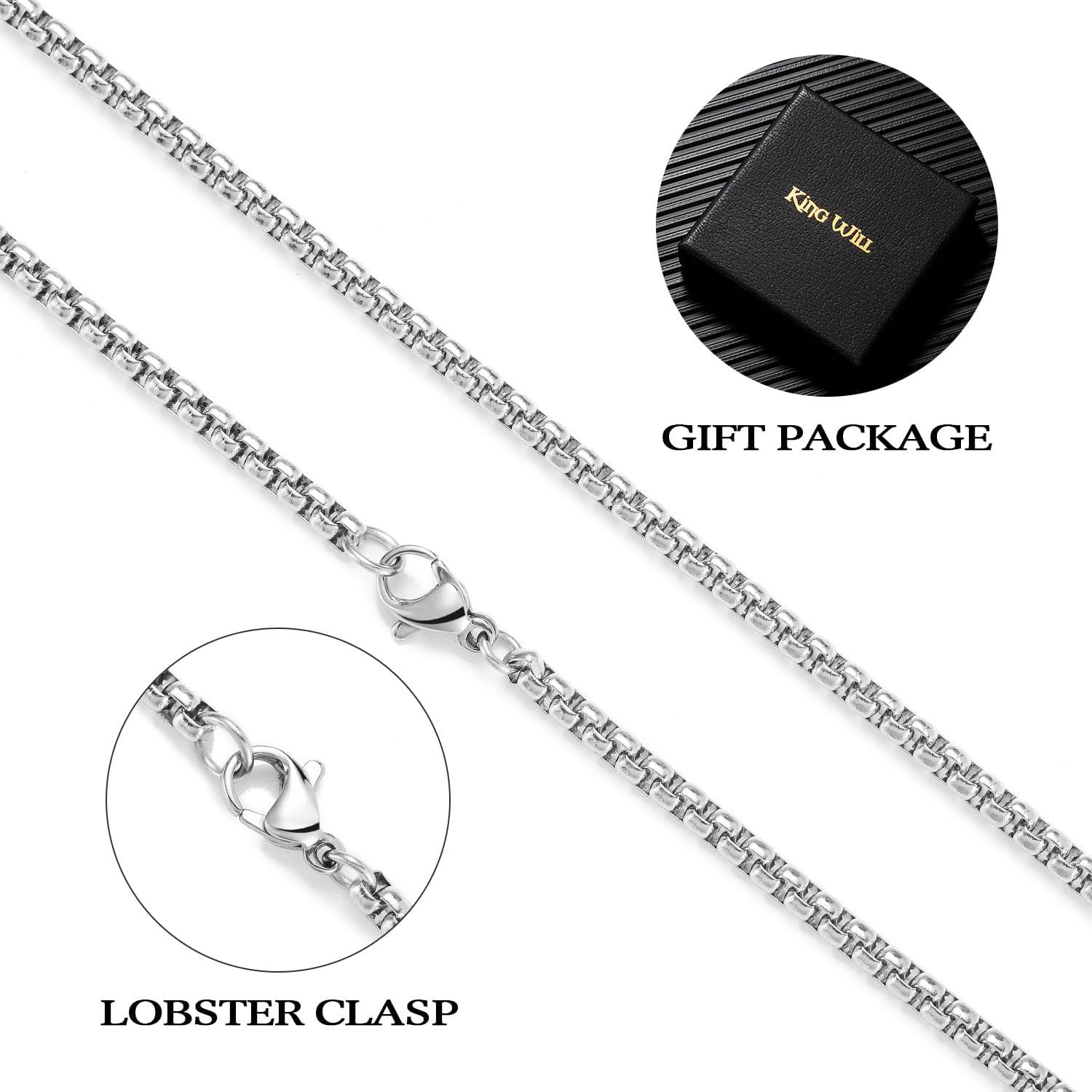 imageKing Will Cuban Chain for Men and Women 40mm Stainless Steel Mens Gold Chain Hip Hop Link NecklaceBSilver30mm