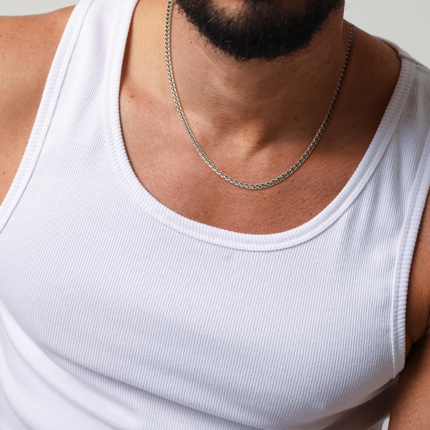 imageKing Will Cuban Chain for Men and Women 40mm Stainless Steel Mens Gold Chain Hip Hop Link NecklaceBSilver40mm