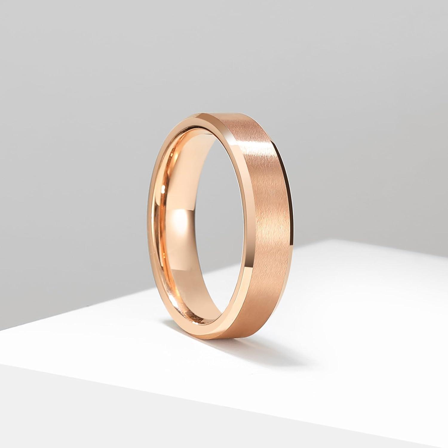 imageKing Will Eternity Band Stackable Rose Gold Rings Set Tungsten ring ampamp CZ Simulated Cubic Zirconia Rings