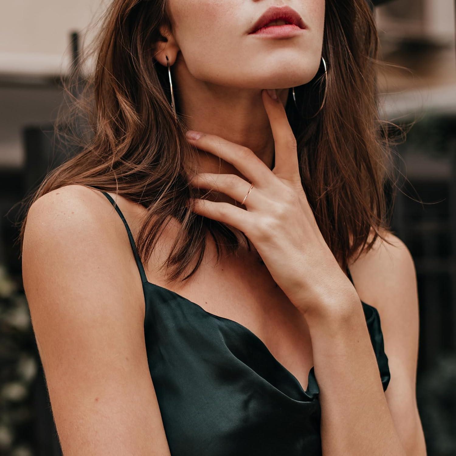 imageKing Will Glory 2mm Rose Gold Thin Tungsten Ring Wedding Band High Polished for Men Women 85