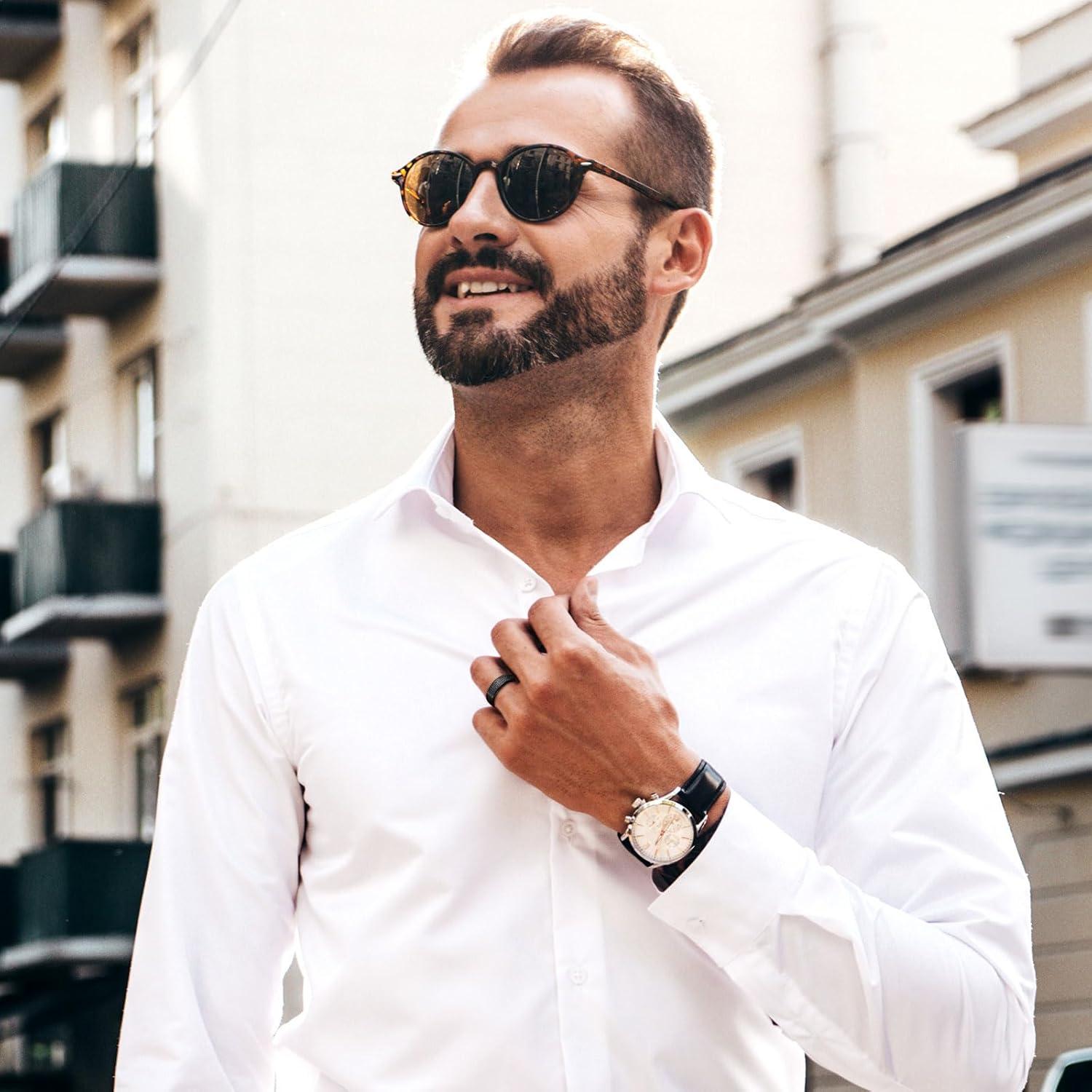 imageKing Will Mens Black Titanium Celtic Knot Wedding Bands 8mm Thumb Rings For Men Beveled Edge Comfort Fit Size 712Black