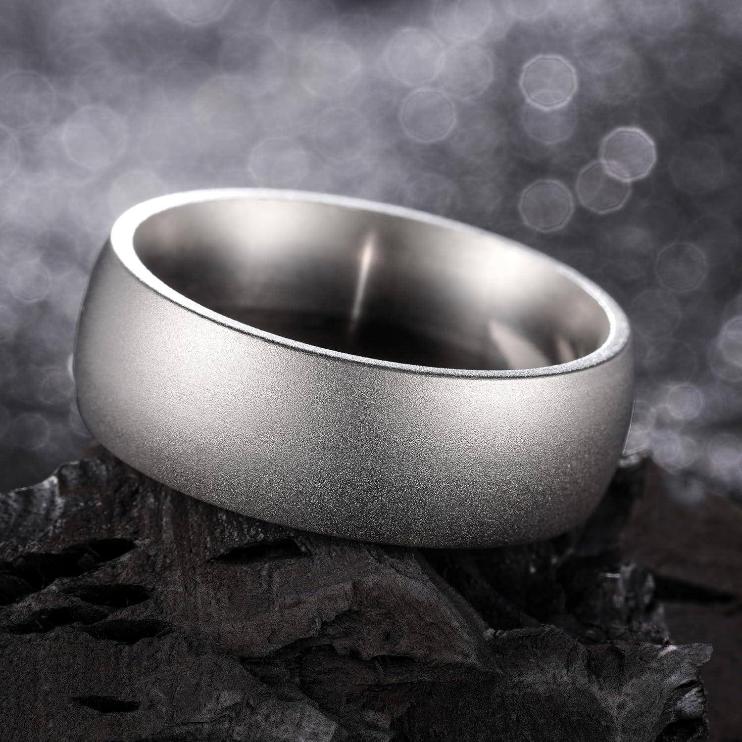 imageKing Will Mens Black Titanium Celtic Knot Wedding Bands 8mm Thumb Rings For Men Beveled Edge Comfort Fit Size 712GunmetalDomed