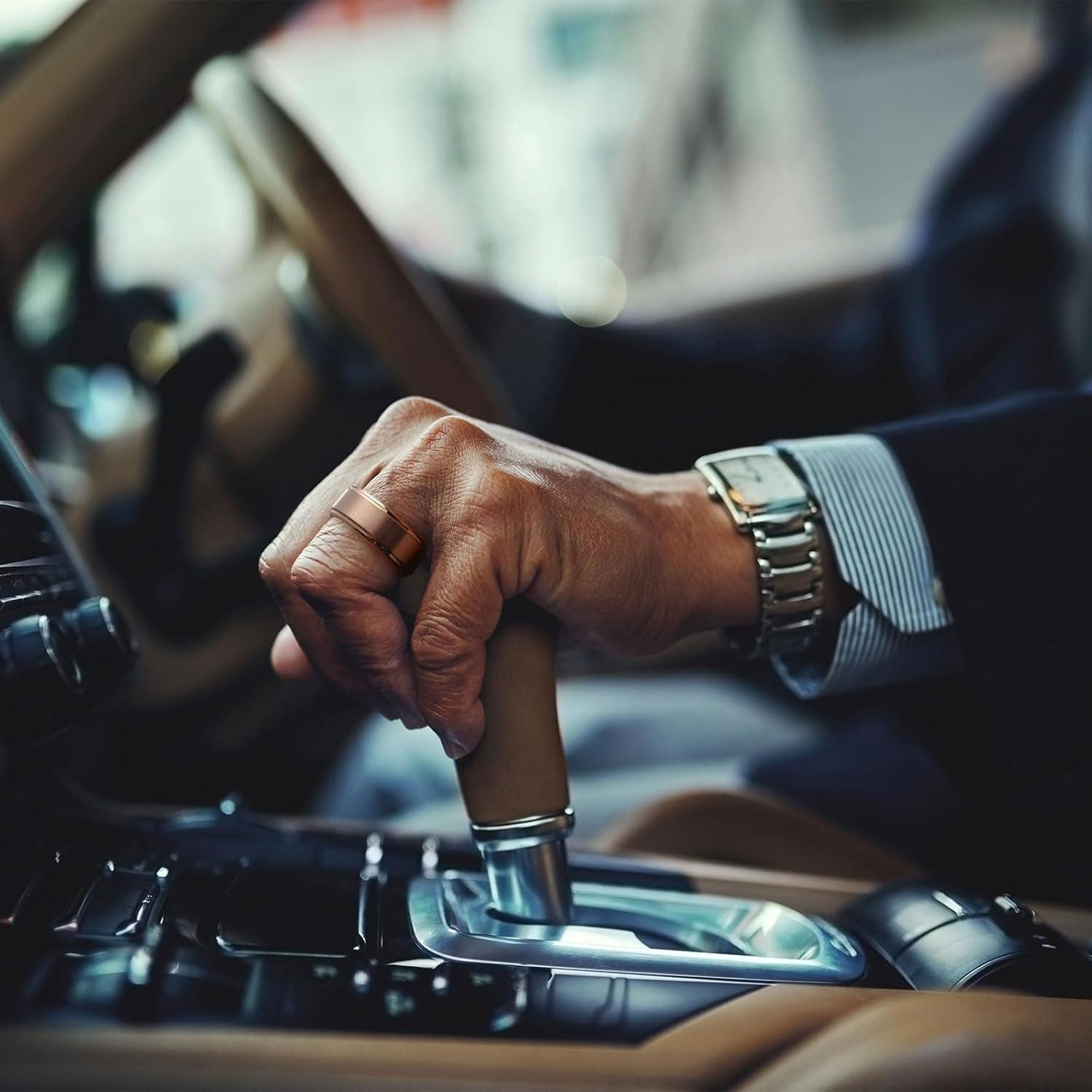 imageKing Will Mens Brushed Wedding Band Two Tone Matte Step EdgesPipe Cut Tungsten Carbide Anniversary Promise Rings Comfort FitBrownRose Gold8mm