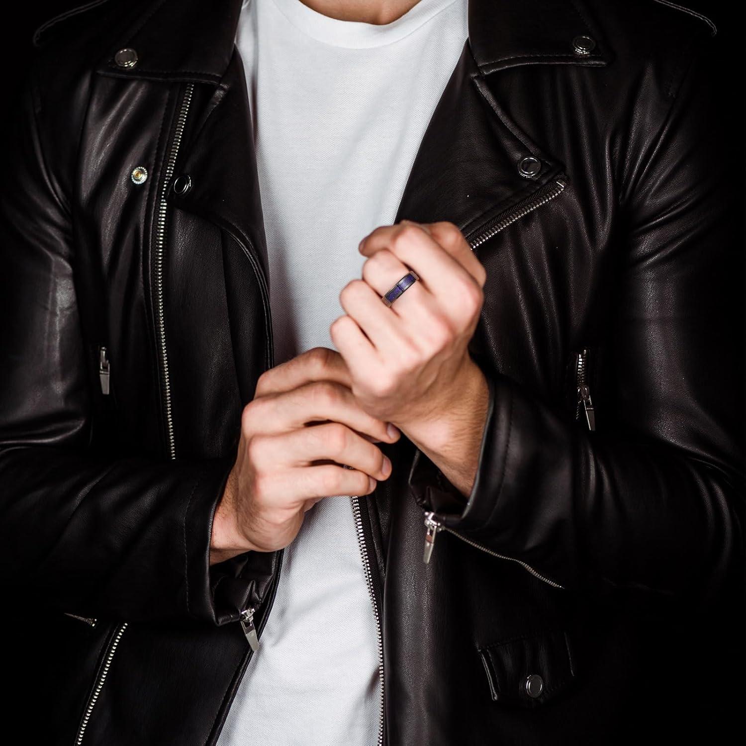 imageKing Will Mens Dragon Celtic Tungsten Ring 5678mm Widths Polished Beveled Edge Comfort Fit Carbide Wedding Band Promise Rings Size 416APurple 6mm